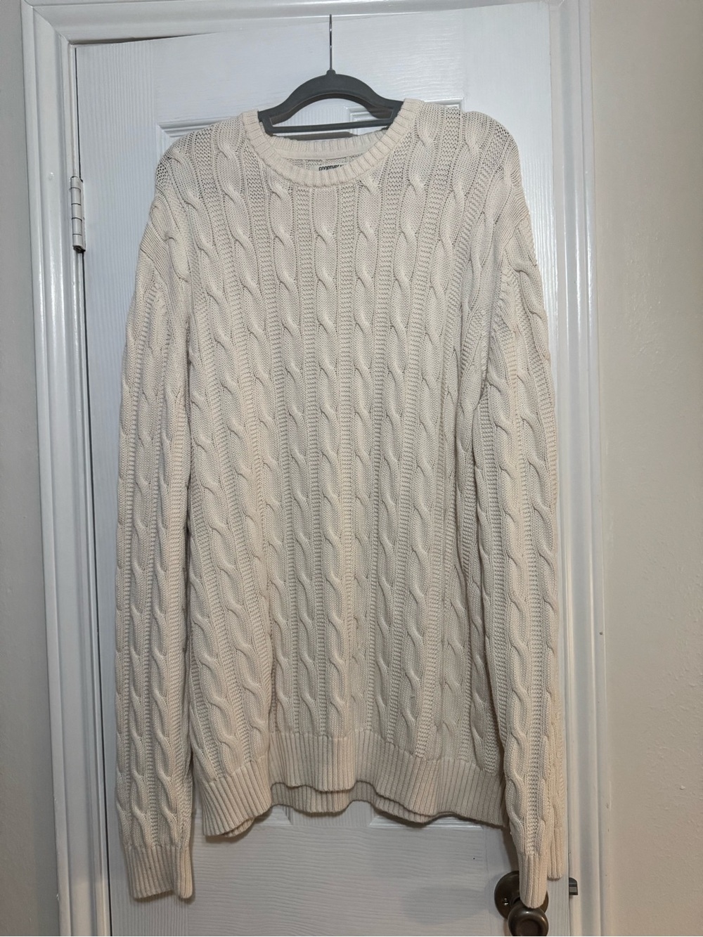 Goodthreads Cream Cable Knit Crewneck Sweater Tunic/Dress